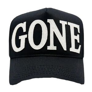 Fresh I Am Black Cap with White 'GONE' Embroidery
